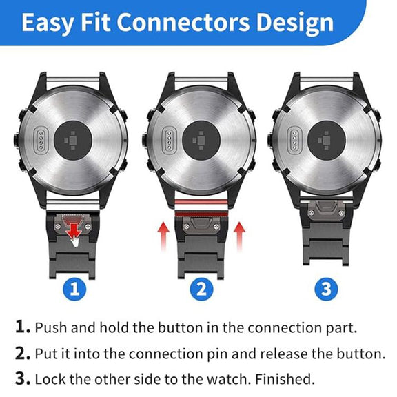 For Garmin 22mm Three-beads Titanium Alloy Push Buckle Metal Quick Release Watch Band(Silver)