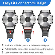 For Garmin 26mm Three-beads Titanium Alloy Push Buckle Metal Quick Release Watch Band(Black)