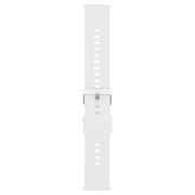 18mm Solid Color Steel Buckle Silicone Watch Band(White)