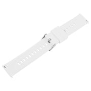 18mm Solid Color Steel Buckle Silicone Watch Band(White)