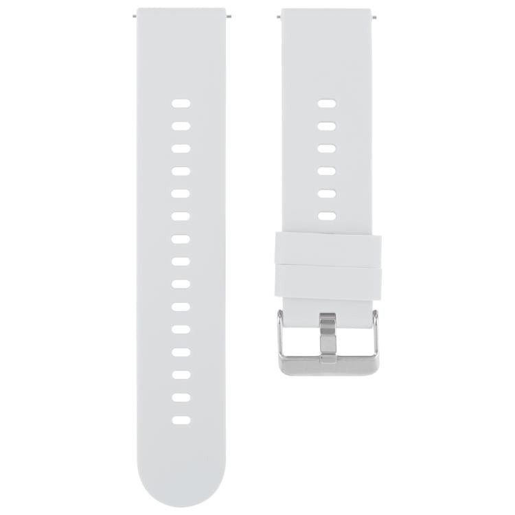 18mm Solid Color Steel Buckle Silicone Watch Band(Starlight)