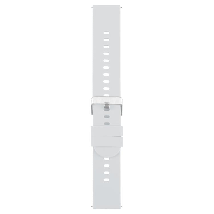 18mm Solid Color Steel Buckle Silicone Watch Band(Starlight)