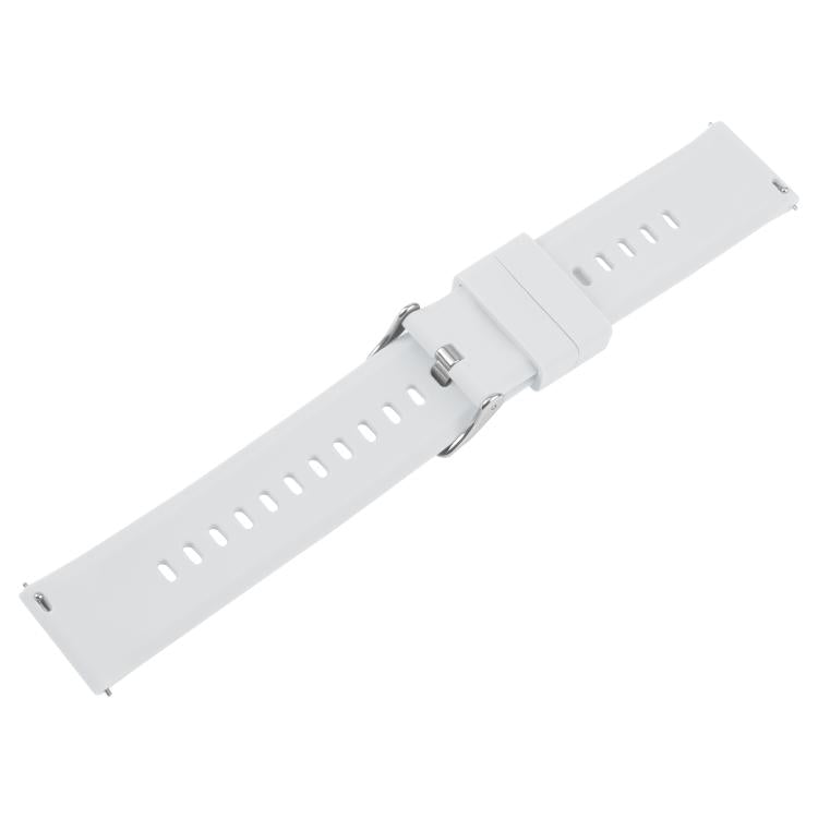 18mm Solid Color Steel Buckle Silicone Watch Band(Starlight)
