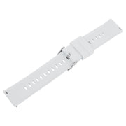 18mm Solid Color Steel Buckle Silicone Watch Band(Starlight)