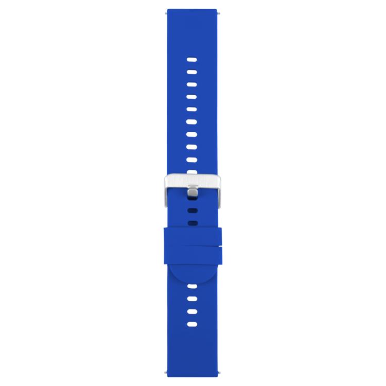 18mm Solid Color Steel Buckle Silicone Watch Band(Dark Blue)