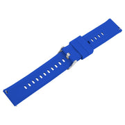 18mm Solid Color Steel Buckle Silicone Watch Band(Dark Blue)