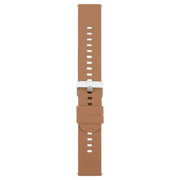 18mm Solid Color Steel Buckle Silicone Watch Band(Brown)