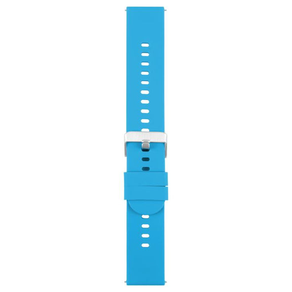 18mm Solid Color Steel Buckle Silicone Watch Band(Blue)