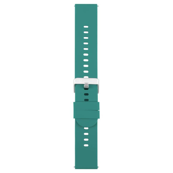 18mm Solid Color Steel Buckle Silicone Watch Band(Dark Green)