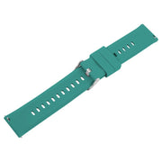 18mm Solid Color Steel Buckle Silicone Watch Band(Dark Green)