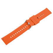 18mm Solid Color Steel Buckle Silicone Watch Band(Bright Orange)