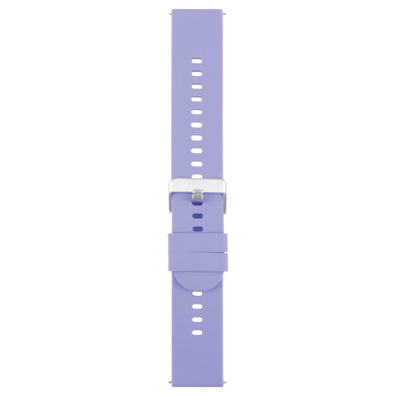 18mm Solid Color Steel Buckle Silicone Watch Band(Lavender Purple)
