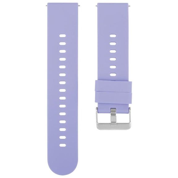 18mm Solid Color Steel Buckle Silicone Watch Band(Lavender Purple)