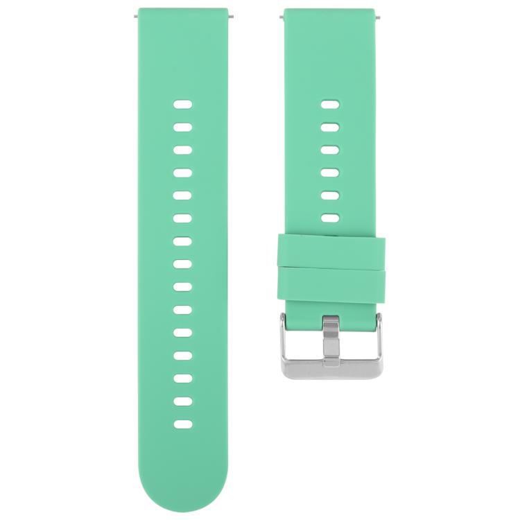 18mm Solid Color Steel Buckle Silicone Watch Band(Grass Green)