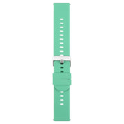 18mm Solid Color Steel Buckle Silicone Watch Band(Grass Green)