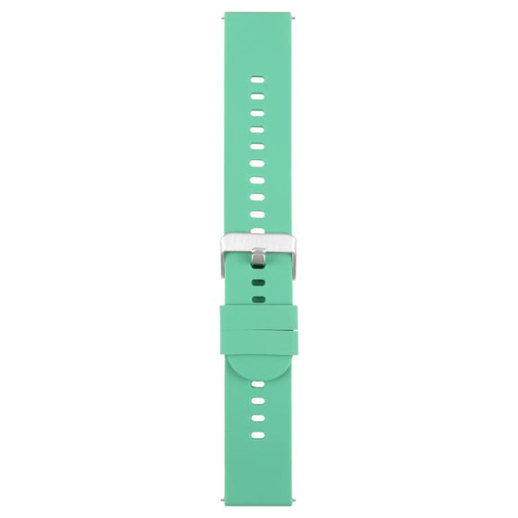 18mm Solid Color Steel Buckle Silicone Watch Band(Grass Green)