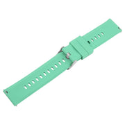 18mm Solid Color Steel Buckle Silicone Watch Band(Grass Green)