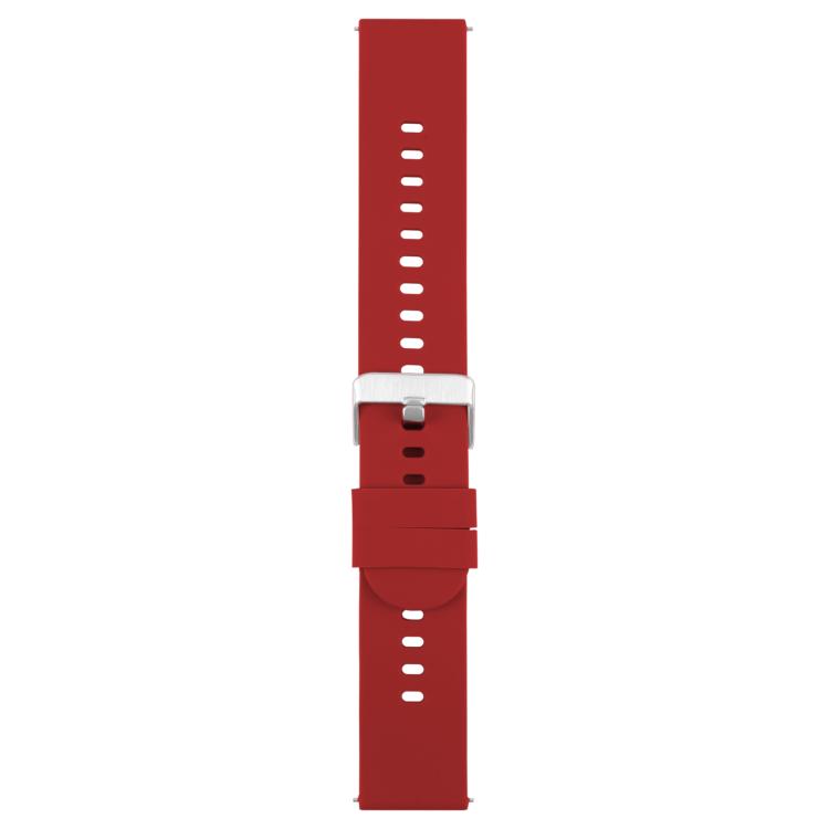 18mm Solid Color Steel Buckle Silicone Watch Band(Wine Red)