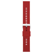 18mm Solid Color Steel Buckle Silicone Watch Band(Wine Red)