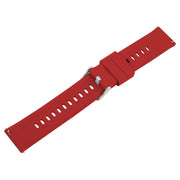 18mm Solid Color Steel Buckle Silicone Watch Band(Wine Red)