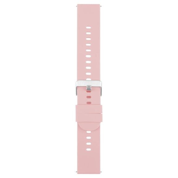 19mm Solid Color Steel Buckle Silicone Watch Band(Pink)