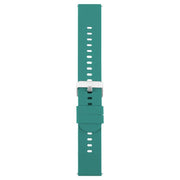 19mm Solid Color Steel Buckle Silicone Watch Band(Dark Green)