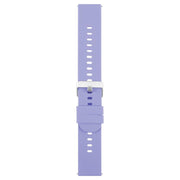 19mm Solid Color Steel Buckle Silicone Watch Band(Lavender Purple)
