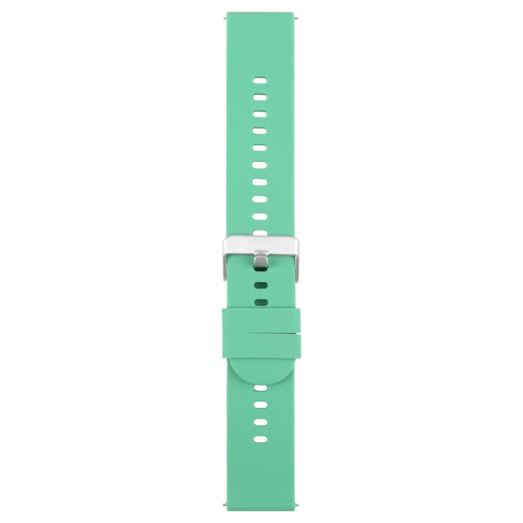 19mm Solid Color Steel Buckle Silicone Watch Band(Grass Green)