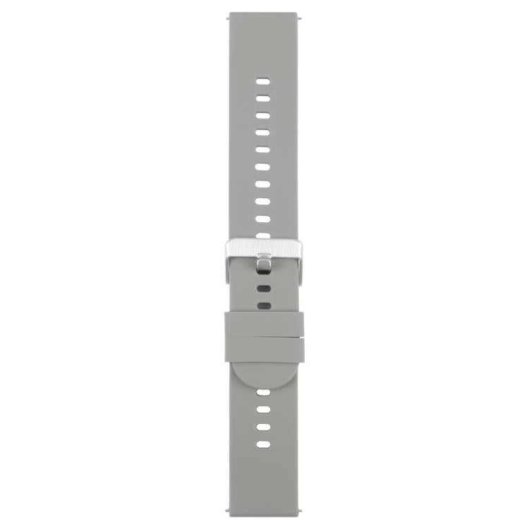 20mm Solid Color Steel Buckle Silicone Watch Band(Grey)