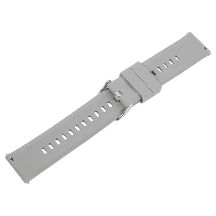 20mm Solid Color Steel Buckle Silicone Watch Band(Grey)