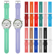 18mm Solid Color Steel Buckle Silicone Watch Band(Black)