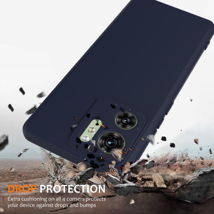 For Motorola Edge 40 Shockproof Silicone Magsafe Phone Case(Navy Blue)