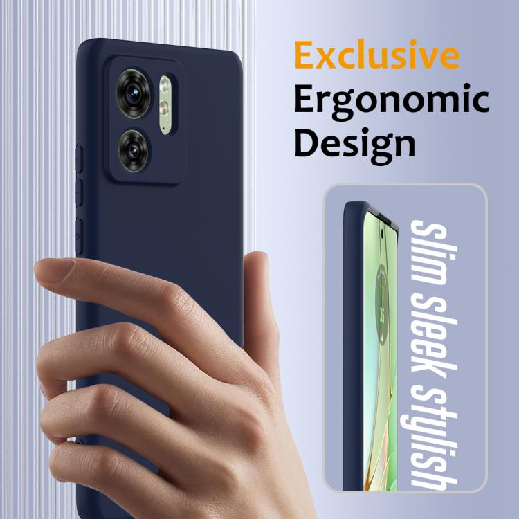For Motorola Edge 40 Shockproof Silicone Magsafe Phone Case(Navy Blue)