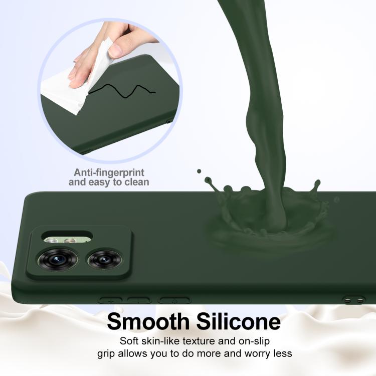 For Motorola Edge 40 Shockproof Silicone Magsafe Phone Case(Dark Green)
