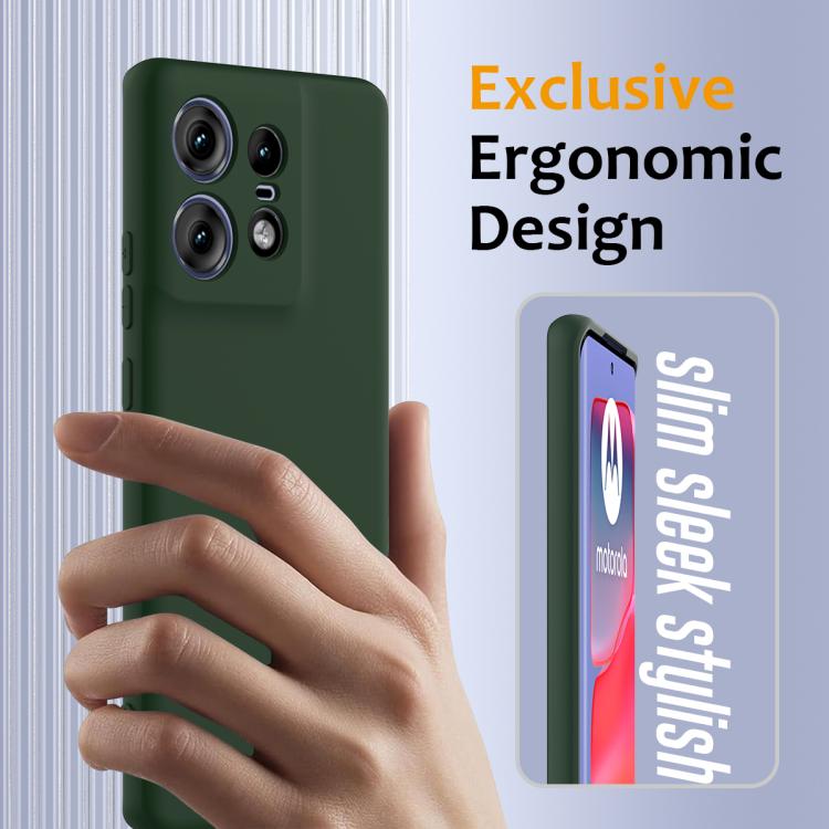For Motorola Edge 50 Pro Shockproof Silicone Magsafe Phone Case(Dark Green)