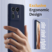 For Motorola Edge 50 Ultra Shockproof Silicone Magsafe Phone Case(Navy Blue)