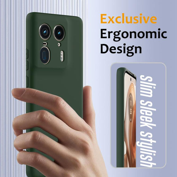 For Motorola Edge 50 Ultra Shockproof Silicone Magsafe Phone Case(Dark Green)