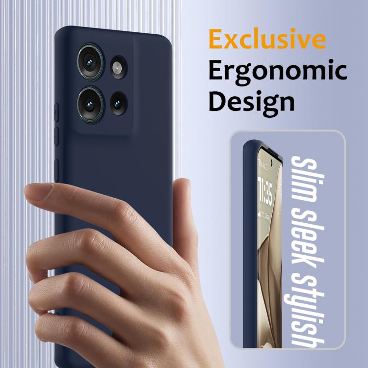 For Motorola Edge 50 5G Shockproof Silicone Magsafe Phone Case(Navy Blue)