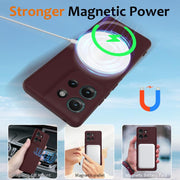 For Motorola Edge 50 5G Shockproof Silicone Magsafe Phone Case(Plum Color)