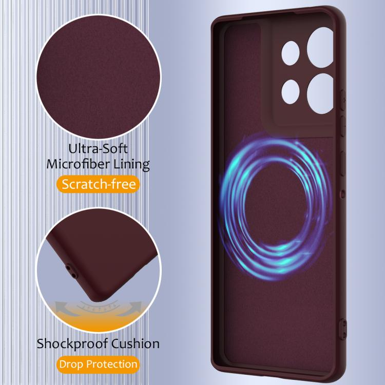 For Motorola Edge 50 5G Shockproof Silicone Magsafe Phone Case(Plum Color)