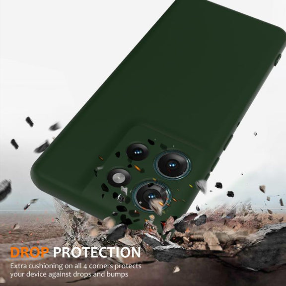 For Motorola Edge 50 5G Shockproof Silicone Magsafe Phone Case(Dark Green)