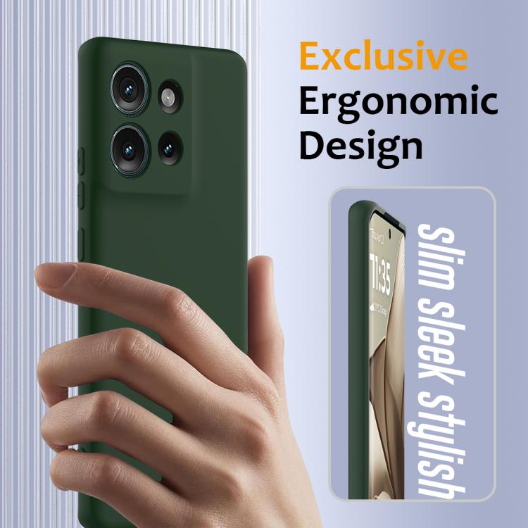 For Motorola Edge 50 5G Shockproof Silicone Magsafe Phone Case(Dark Green)
