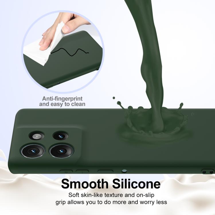 For Motorola Edge 50 5G Shockproof Silicone Magsafe Phone Case(Dark Green)