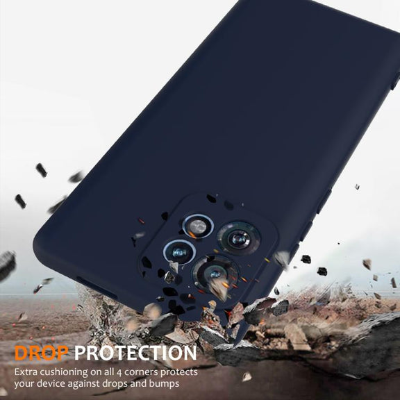 For Motorola Edge 40 Pro 5G Shockproof Silicone Magsafe Phone Case(Navy Blue)