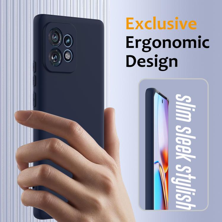 For Motorola Edge 40 Pro 5G Shockproof Silicone Magsafe Phone Case(Navy Blue)