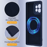 For Motorola Edge 40 Pro 5G Shockproof Silicone Magsafe Phone Case(Navy Blue)