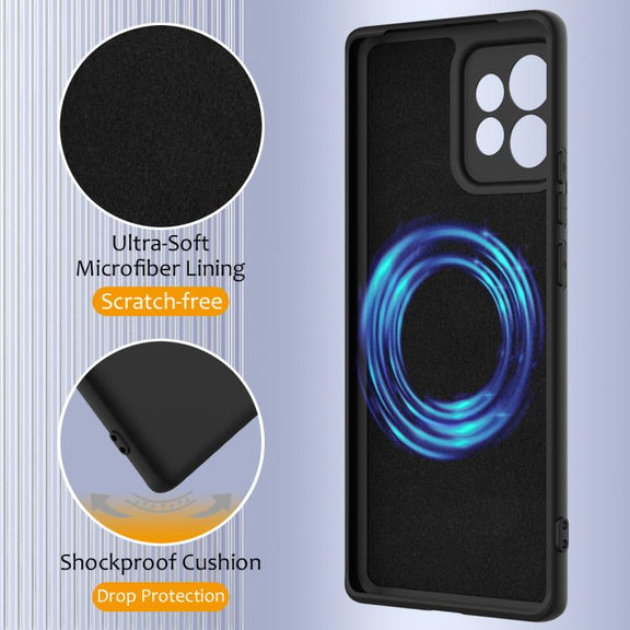 For Motorola Edge 40 Pro 5G Shockproof Silicone Magsafe Phone Case(Black)