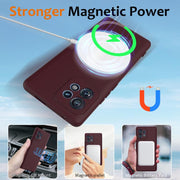 For Motorola Edge 40 Pro 5G Shockproof Silicone Magsafe Phone Case(Plum Color)