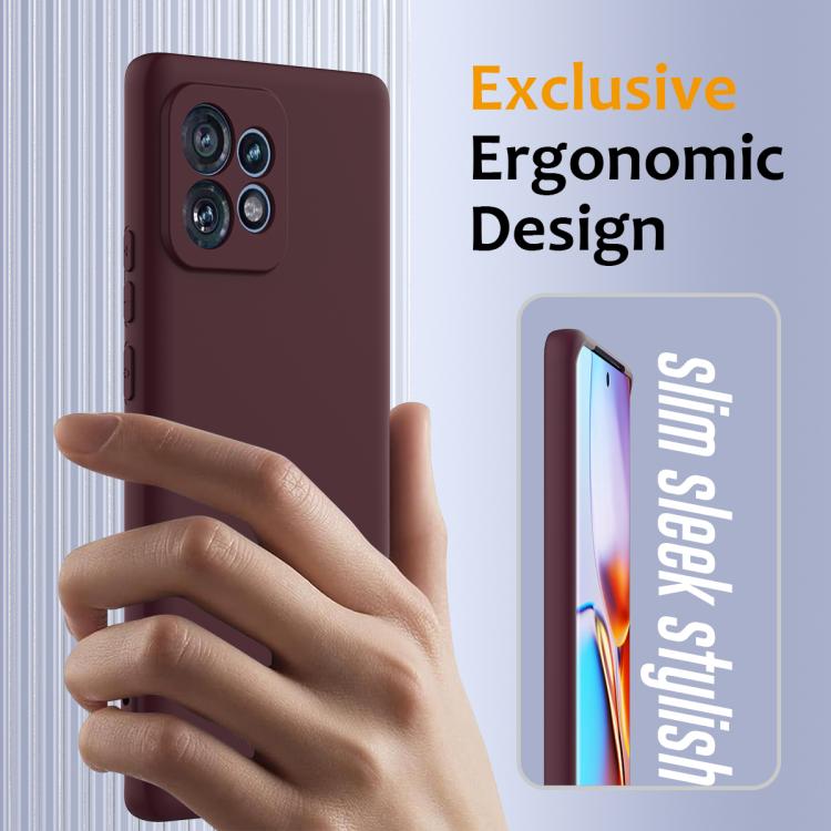 For Motorola Edge 40 Pro 5G Shockproof Silicone Magsafe Phone Case(Plum Color)