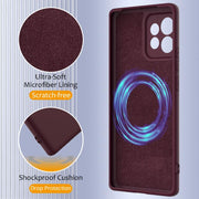 For Motorola Edge 40 Pro 5G Shockproof Silicone Magsafe Phone Case(Plum Color)
